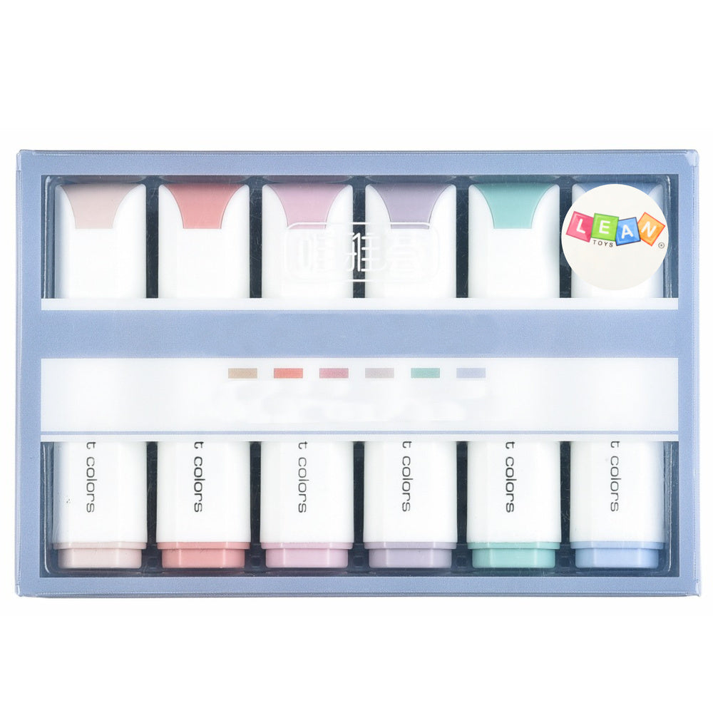 Mini Marcadores Pastel 6 Peças