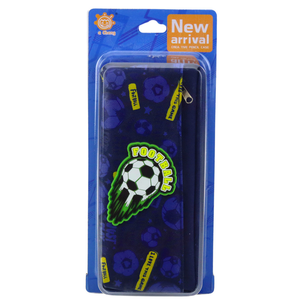 Estojo Escolar Futebol Azul Marinho