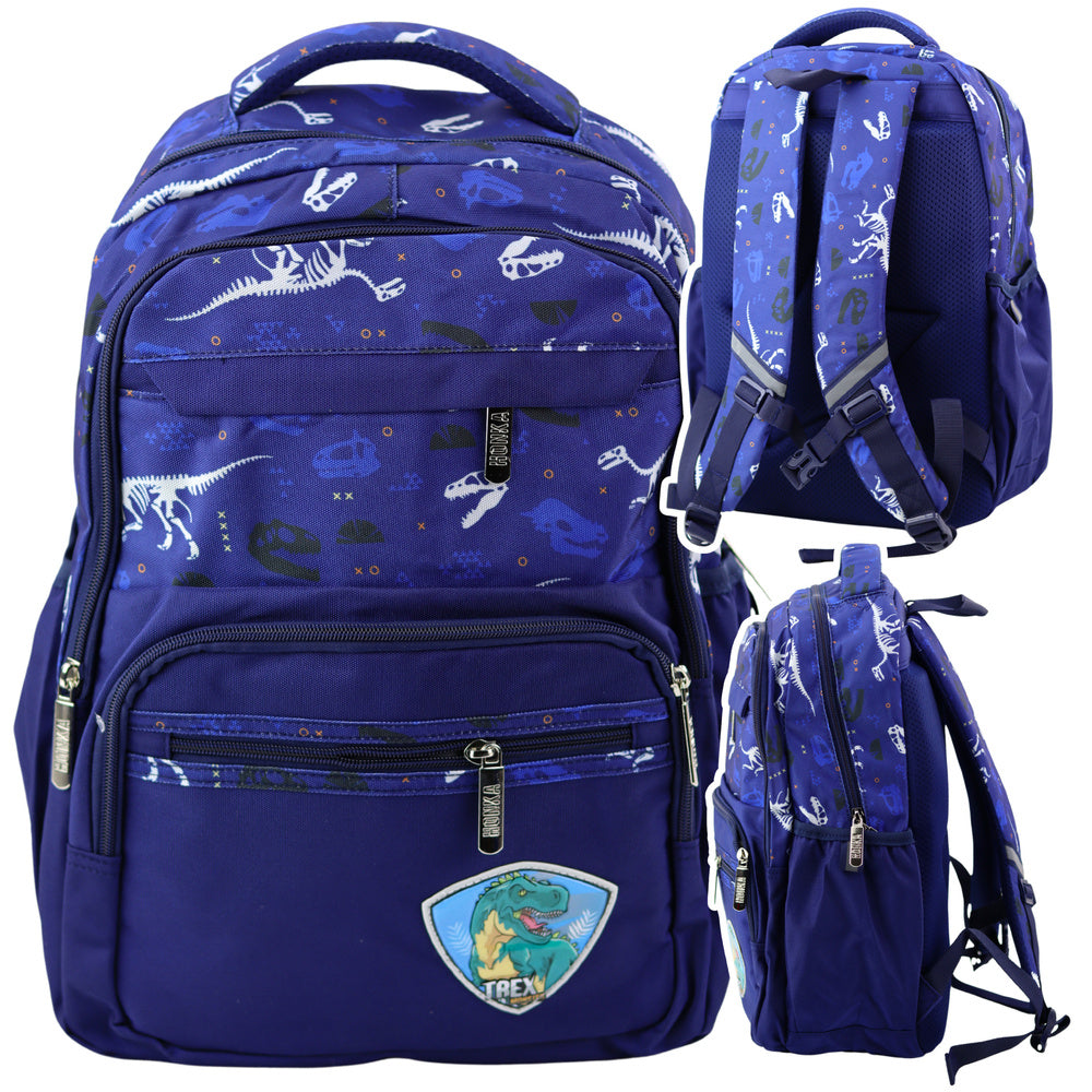 Mochila Escolar T-Rex Azul Marinho 20L