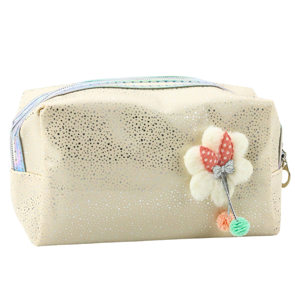 Necessaire Laço Bege com Brilho