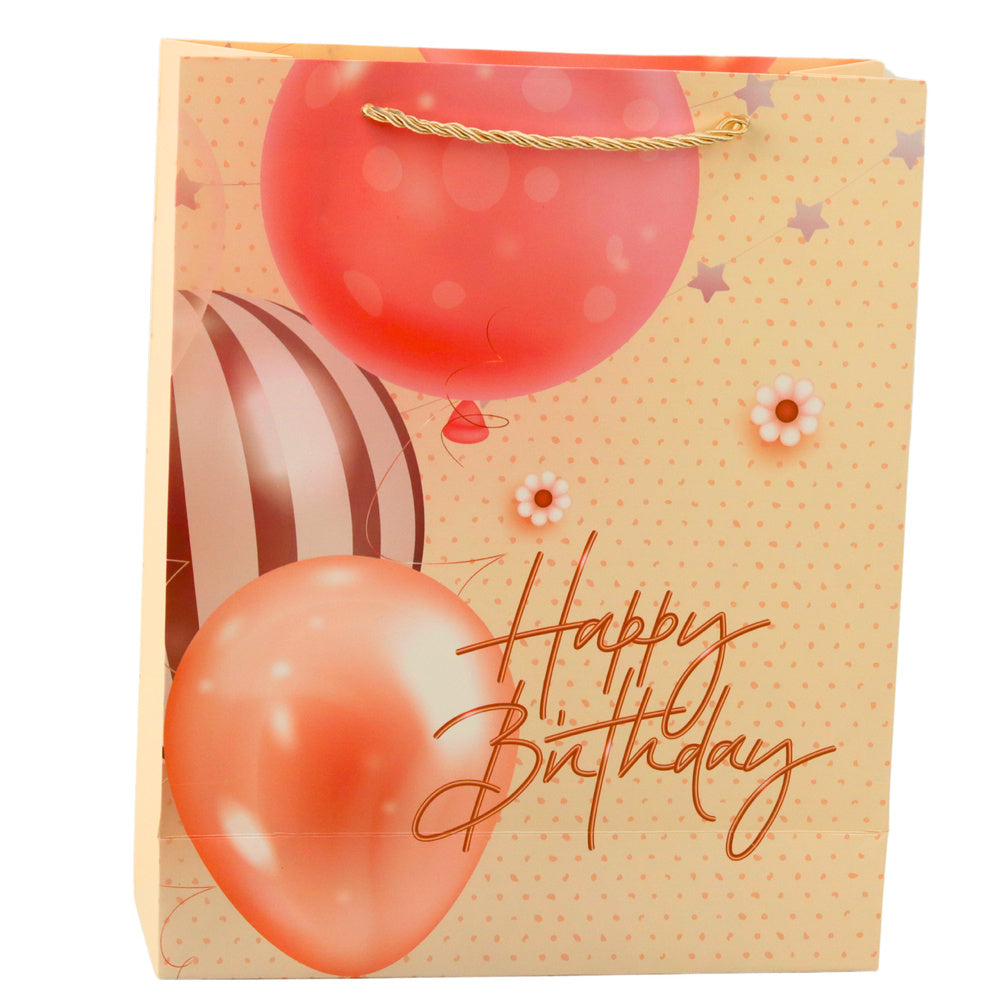 Saco de Presente Happy Birthday Balões 32x26x12cm (1 unidade, sortido)