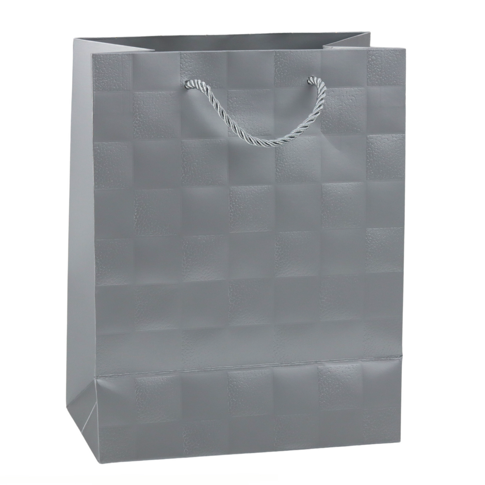 Saco de Presente Quadrados Elegantes em Relevo 23x18x10,5cm (1 unidade, sortido)