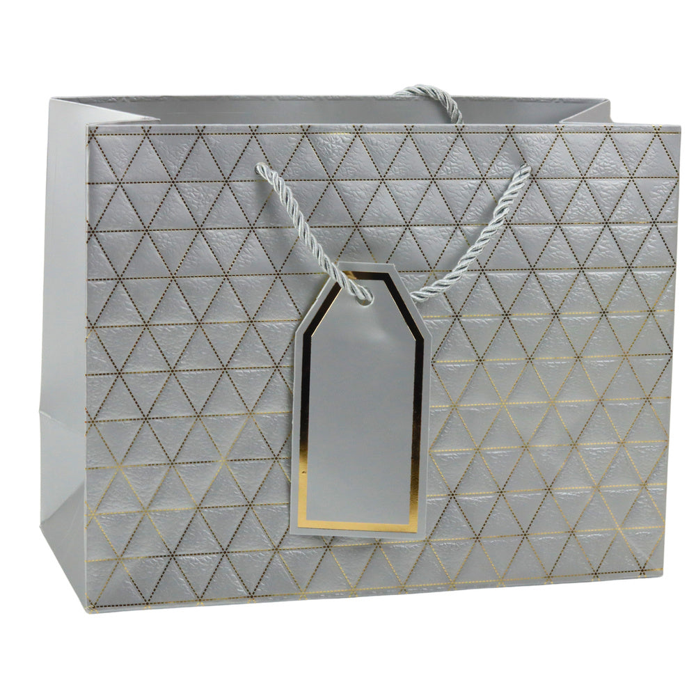 Saco de Presente Linhas Douradas Geométricas 23x18x10cm (1 unidade, sortido)