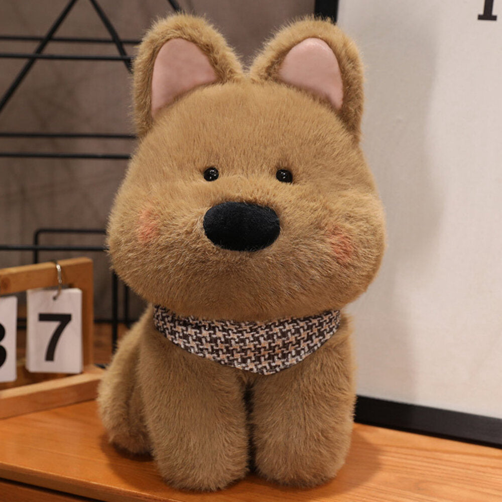 Peluche Cão com Cachecol Castanho 25cm