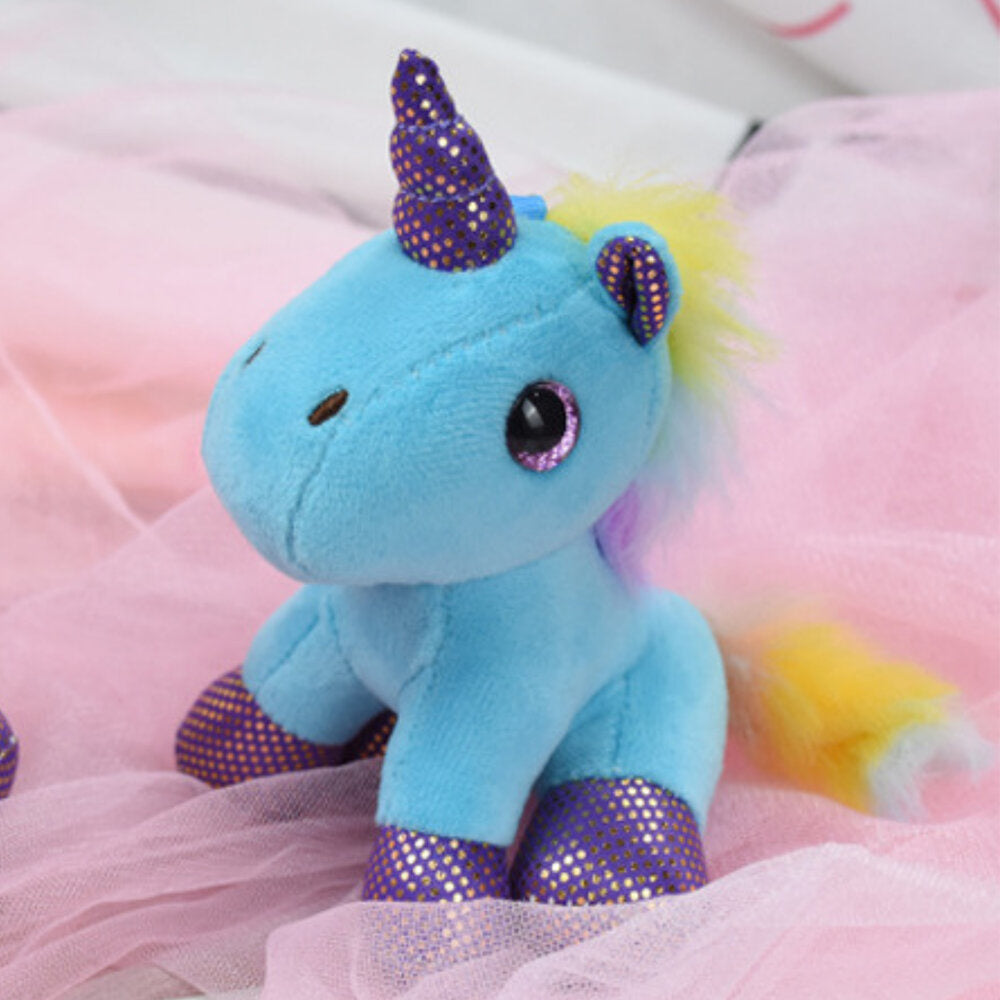 Porta-chaves Peluche Unicórnio Azul 12cm