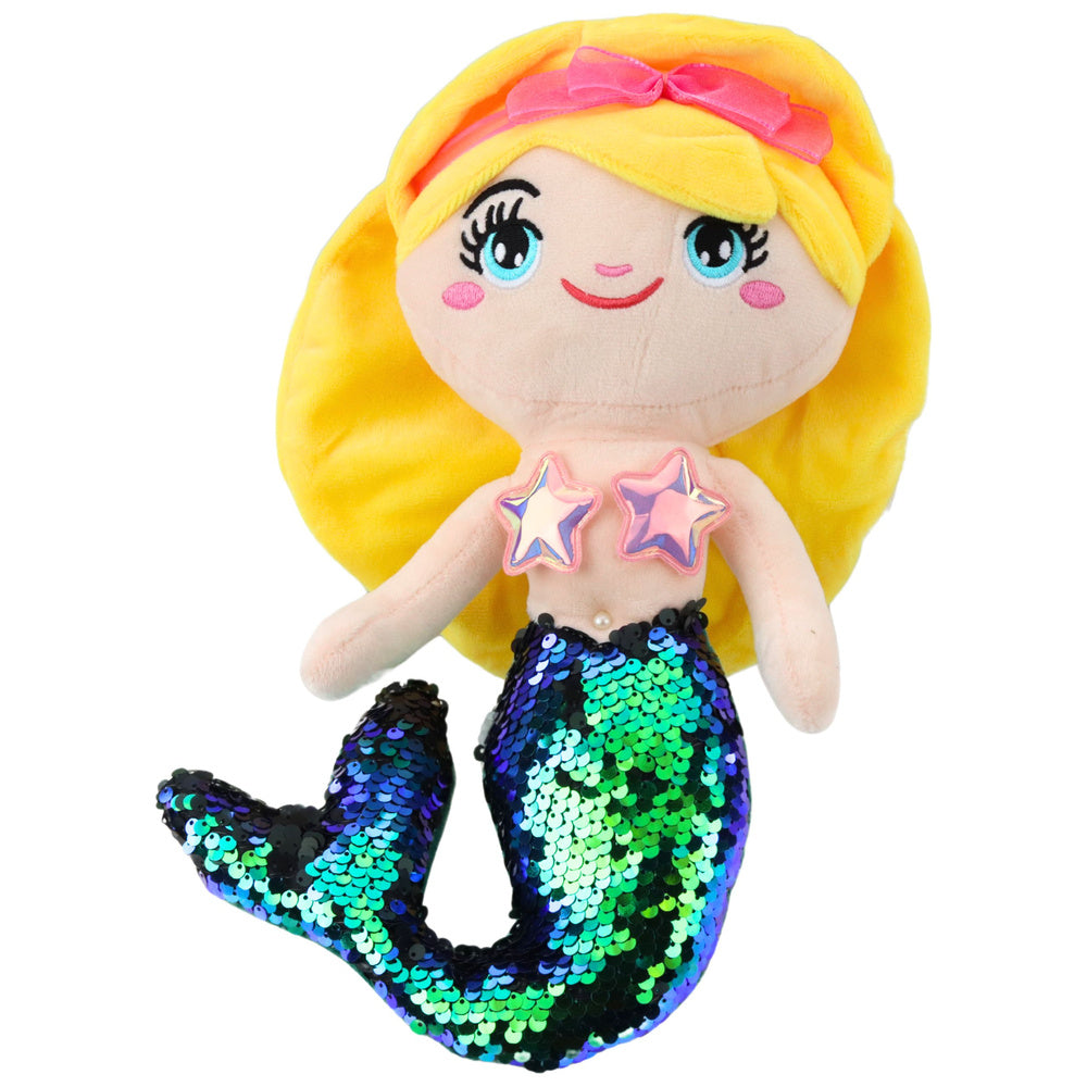 Peluche Sereia Cauda Lantejoulas Verde 30cm