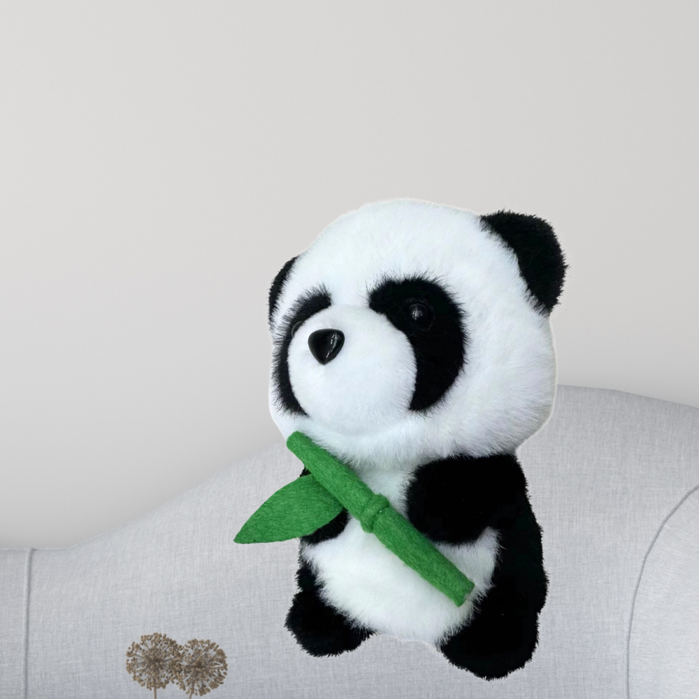 Peluche Panda com Bambu 18cm