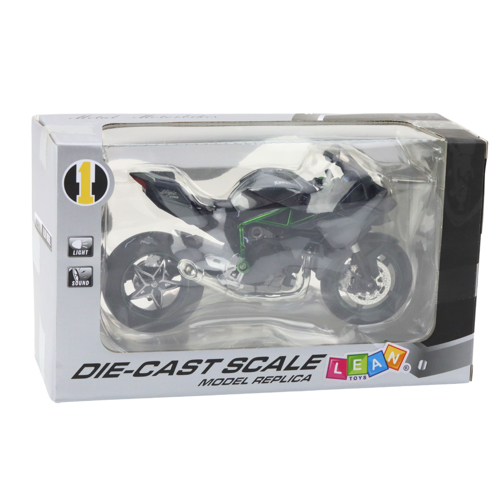Mota Desportiva Metal Luzes e Sons Cinzenta 1:12