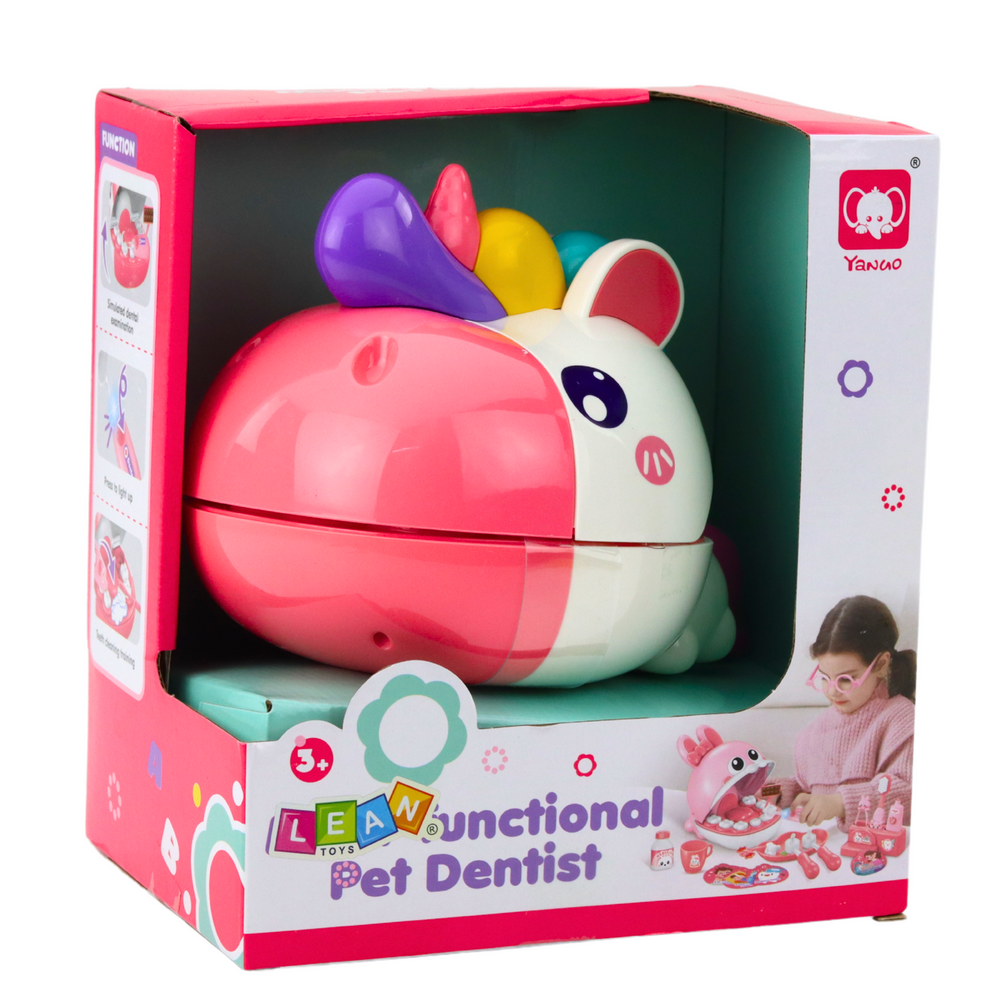 Conjunto Educativo Dentista Unicórnio Rosa