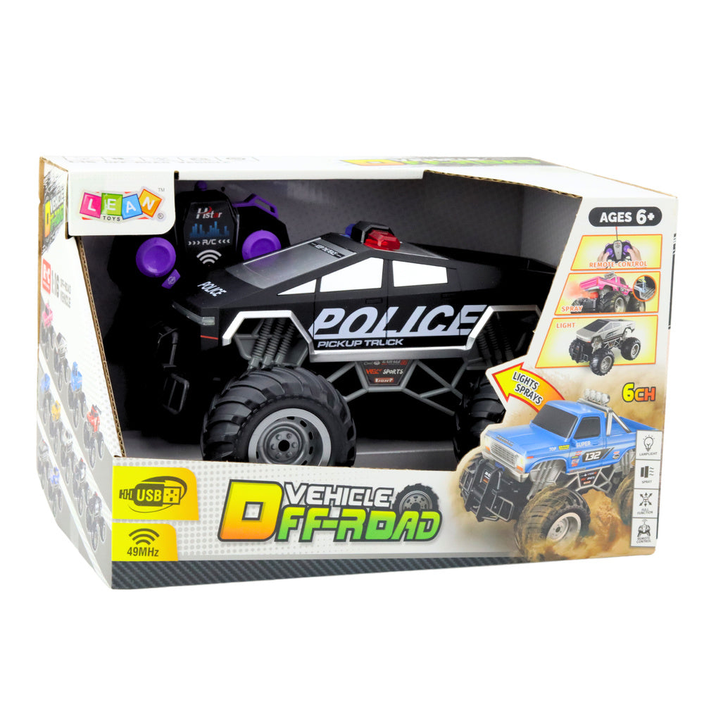 Jipe Polícia RC Off-Road Preto 1:16