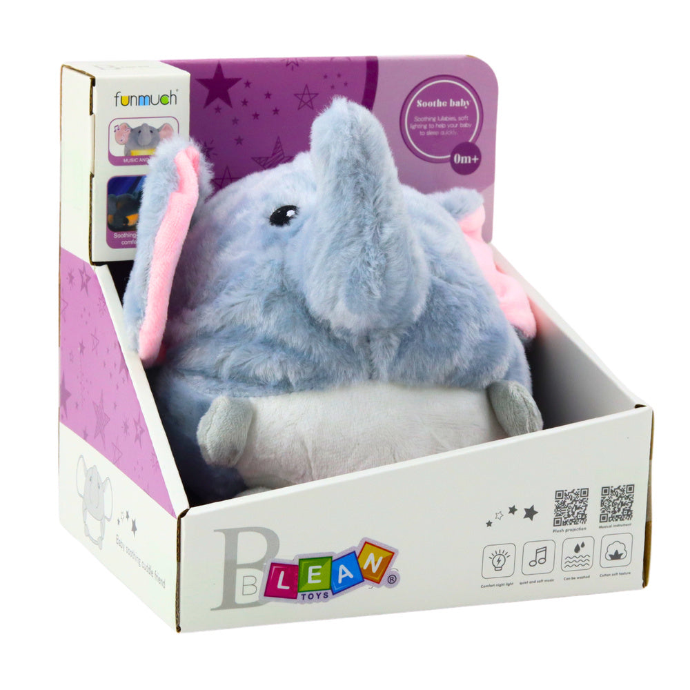 Peluche Elefante Dorminhoco com Luz e Som Cinzento