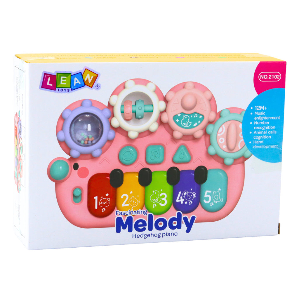 Piano Interativo com Engrenagens Rosa