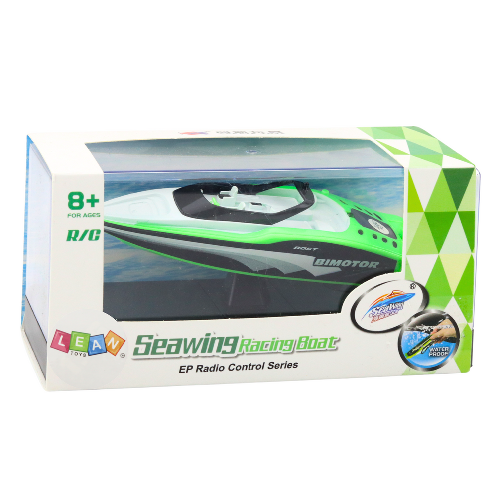 Barco RC Branco Verde 15cm