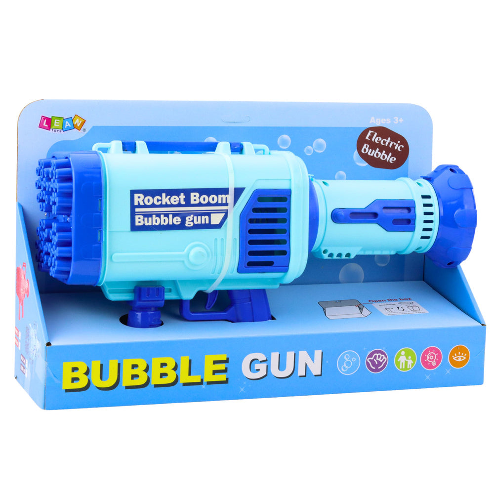Pistola de Bolhas Elétrica 64 Furos Azul