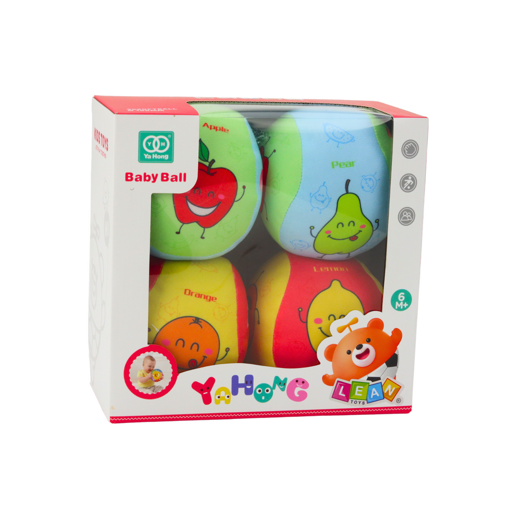 Conjunto 4 Bolas Macias Frutas Coloridas