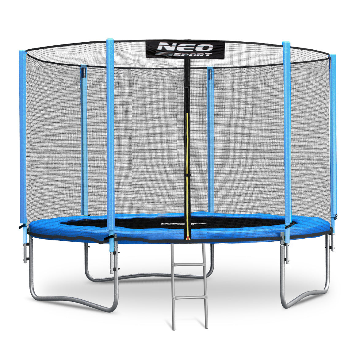 Trampolim com rede exterior e escada 244 cm azul até 80 kg