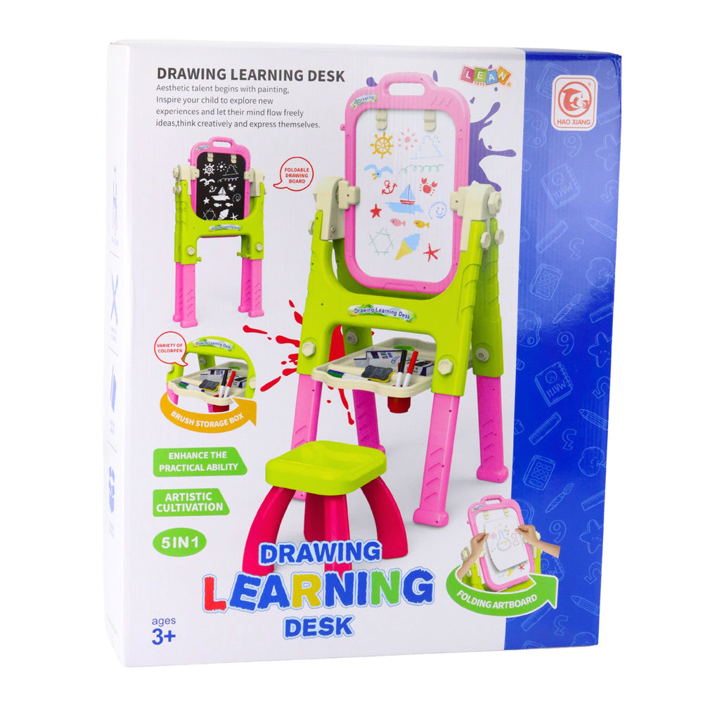 Quadro Educativo 5 em 1 com Cadeira Rosa