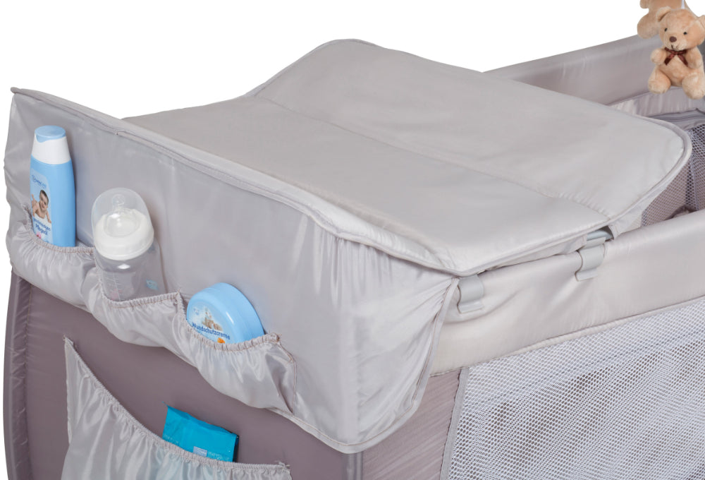 Cama De Viagem Com Muda-Fraldas babyGO Sleeper Delux Beige