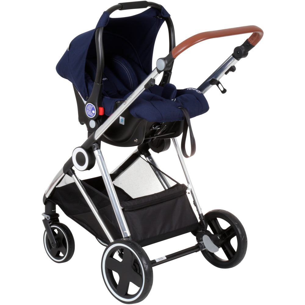 Carrinho De Bebé 3 In 1 babyGO Halime Blue (Silver Chassi)