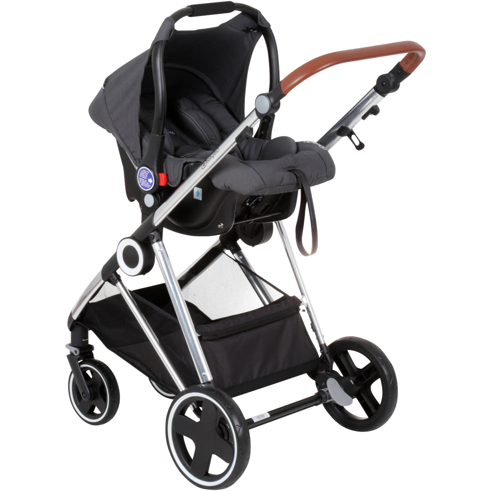 Carrinho De Bebé 3 In 1 babyGO Halime Grey (Black Chassi)