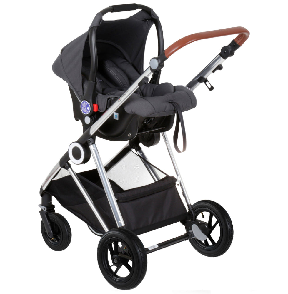 Carrinho De Bebé 3 In 1 babyGO Halime Air Grey (Silver Chassi)