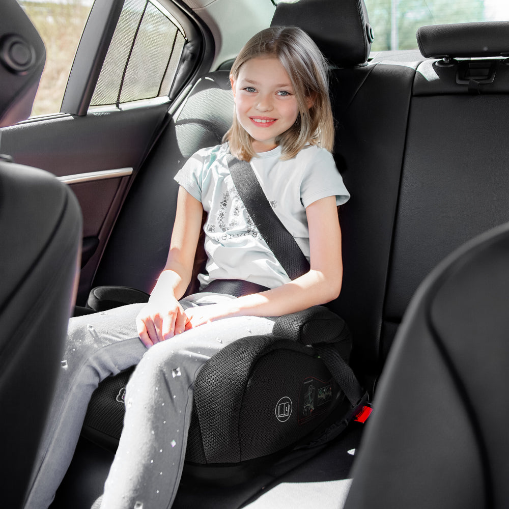 Assento auto Booster 125-150 cm babyGO Black Melange