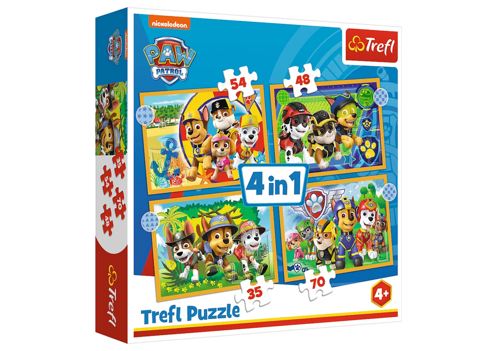 Puzzle 4 em 1 Férias Patrulha Pata