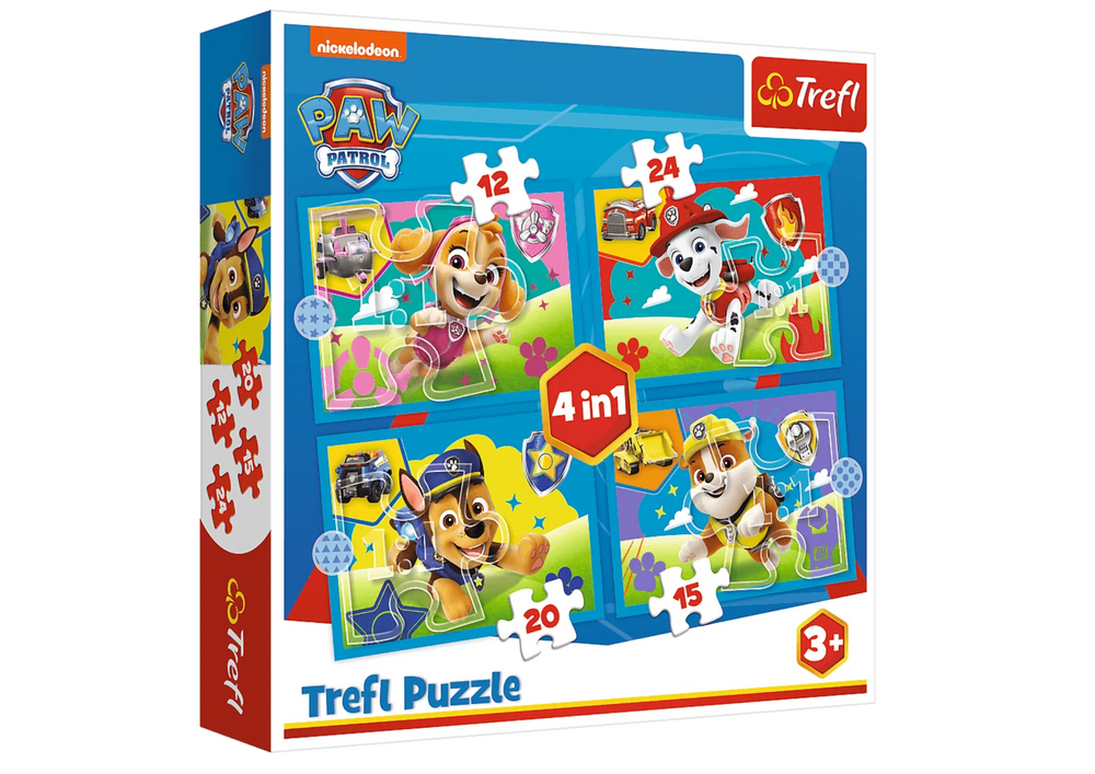 Puzzle 4 em 1 Patrulha Pata em Corrida