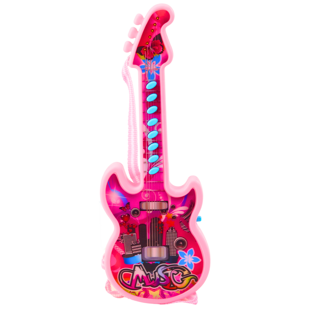Guitarra Elétrica Infantil Rosa 29cm