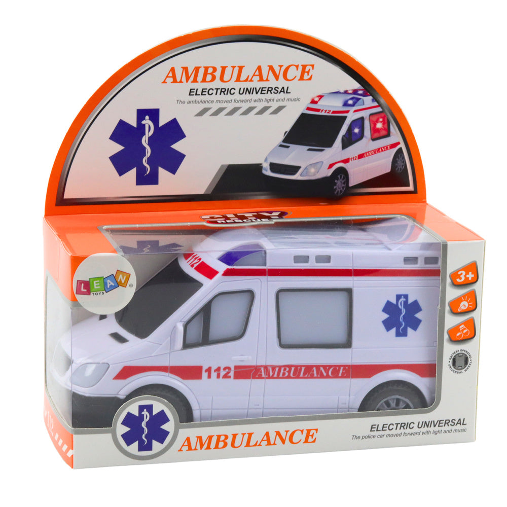 Ambulância a Pilhas Luzes Sons Branco