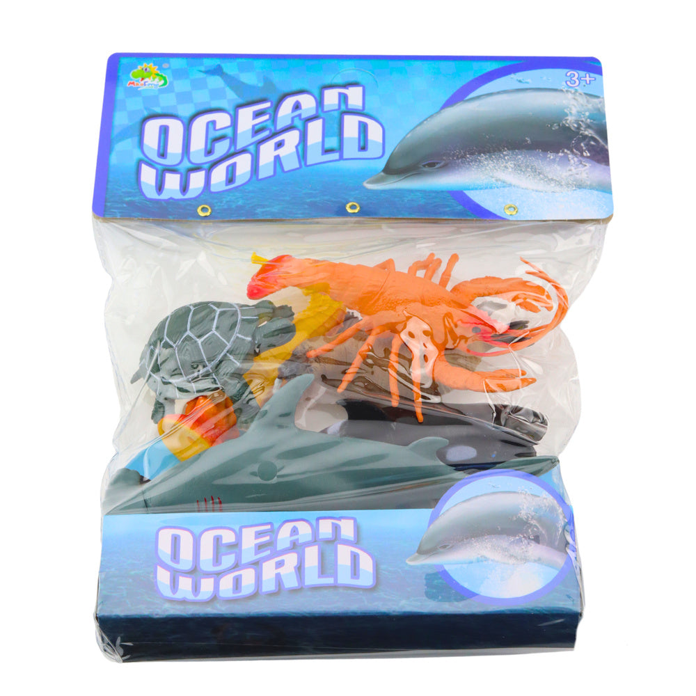 Animais Marinhos Tubarão Orca Cavalo-Marinho Lagosta Tartaruga 6pcs