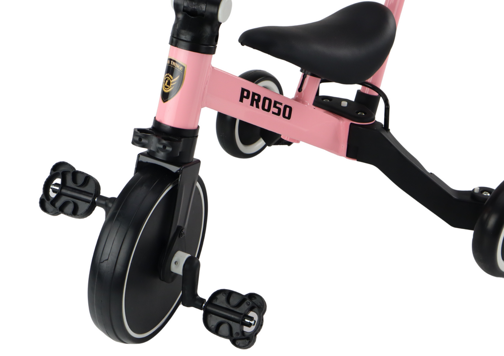 Triciclo PRO50 com Barra Empurrar Rosa