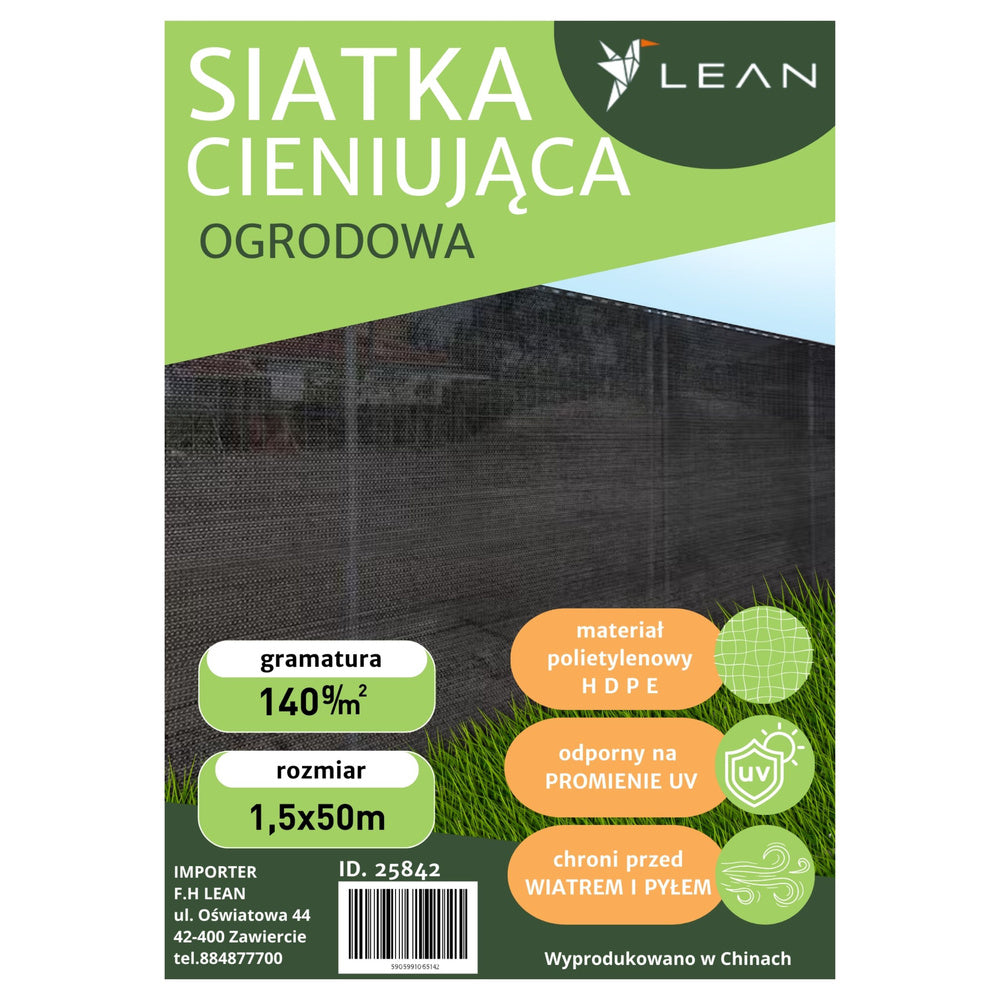 Rede Sombreamento Jardim Vedação Verde 1.5x50m 140g/m²