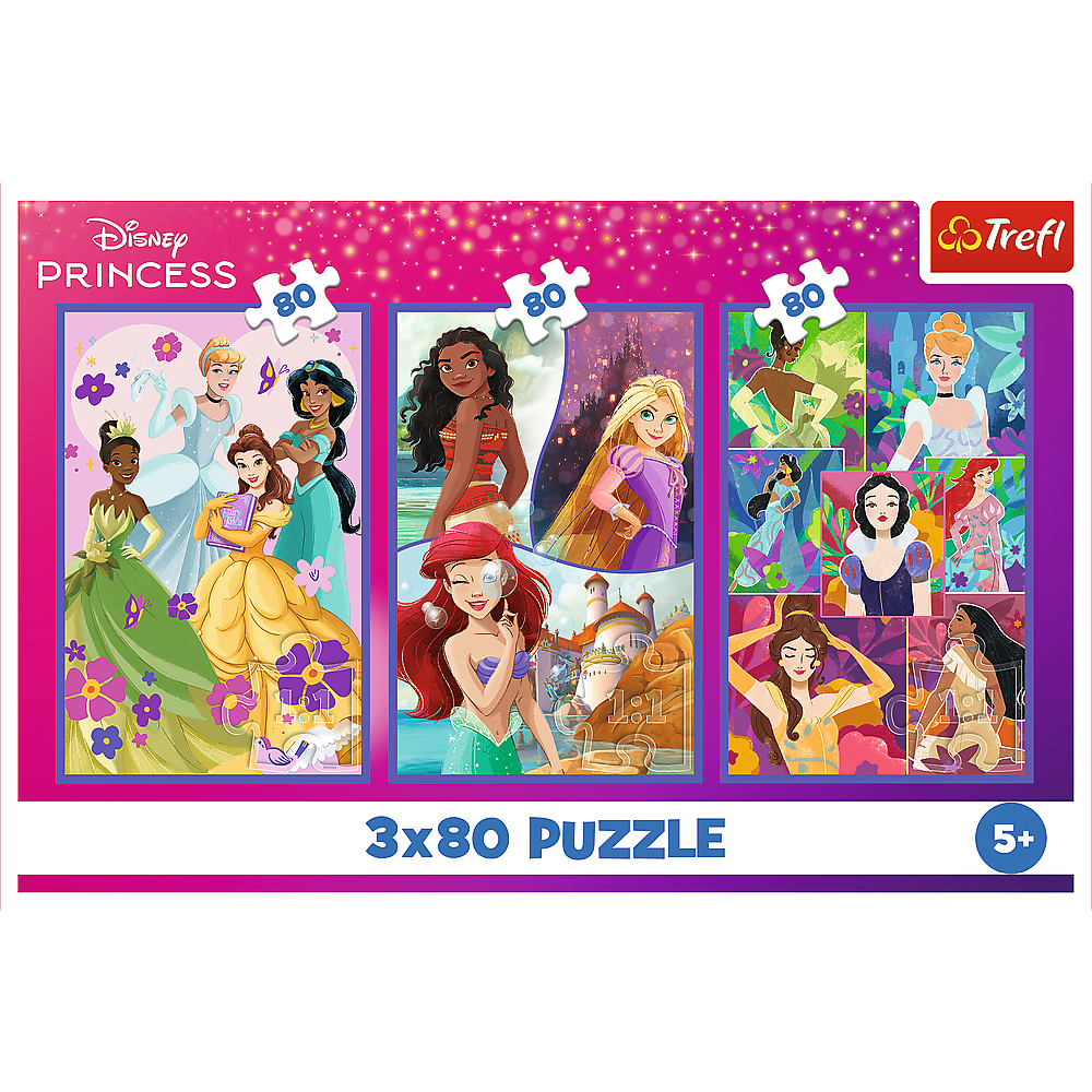 Puzzle 3x80 Princesas Disney Amigos Trefl 34884