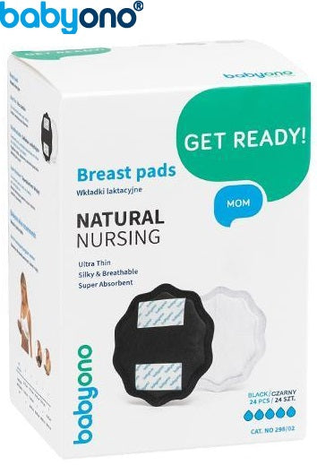 Baby Ono - NATURAL NURSING breast pads 24pcs, preto