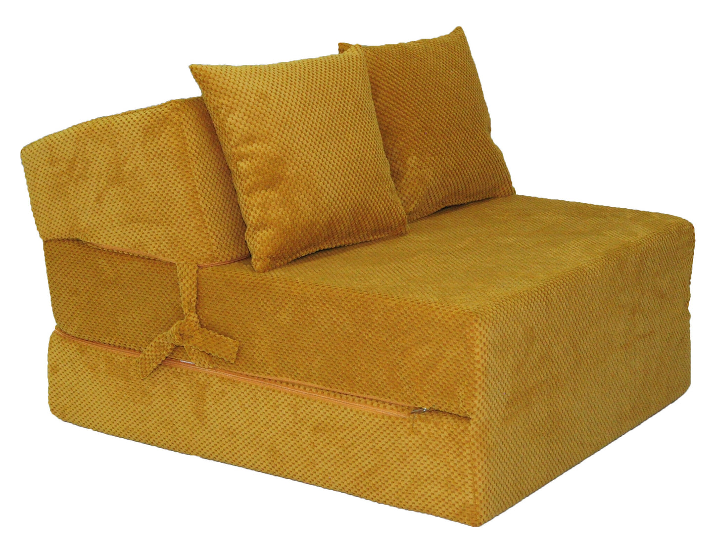 Colchão dobrável 200x70x15 cm veludo padrão ocre
