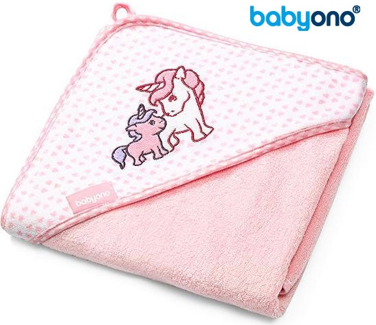 Baby Ono - Toalha com capuz de bambu 76x76 ROSA