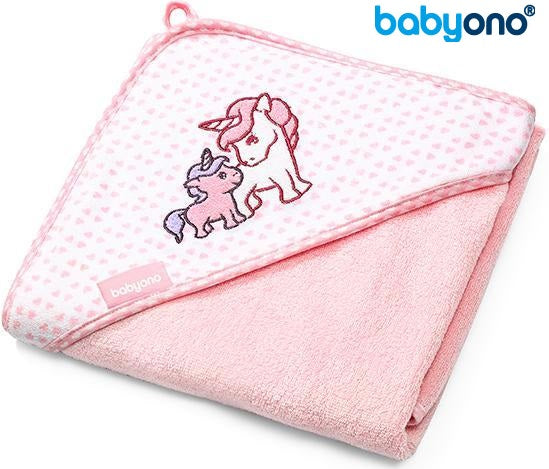 Baby Ono - Toalha com capuz de bambu 100x100 ROSA