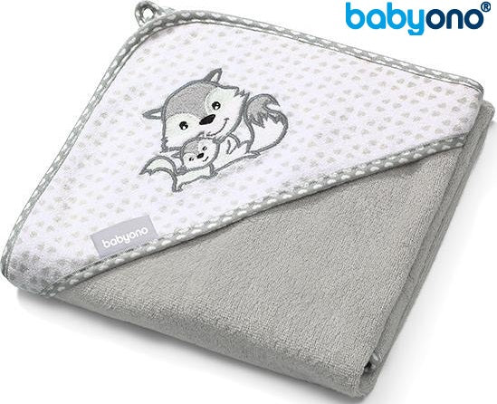 Toalha com capuz de bambu 100 x 100 cm Baby Ono Grey