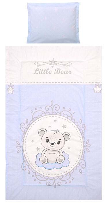 Conjunto textil de cama 3pç Lorelli Cosy Ranforce Little Bear Blue