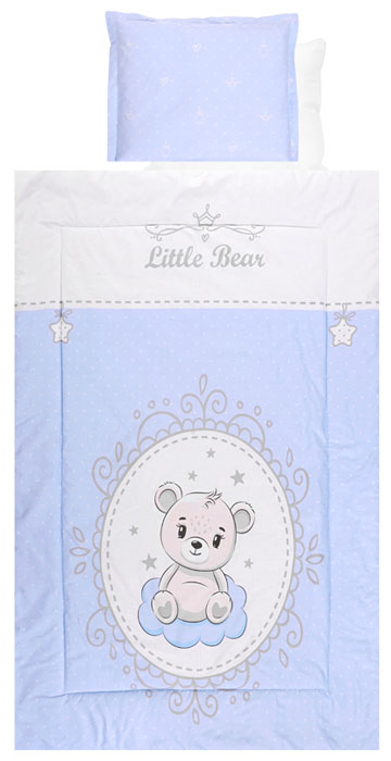 Conjunto textil de cama 4pç Lorelli Ranforce Little Bear Blue