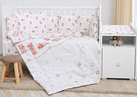 Conjunto textil de cama Lorelli Ranforce Bears & Pillows Beige