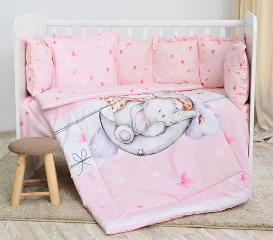 Conjunto textil de cama Lorelli Ranforce Lily Butterflies Pink