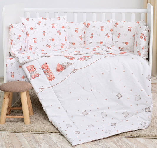 Conjunto textil de cama Lorelli Ranforce Lily Bears & Pillows Beige