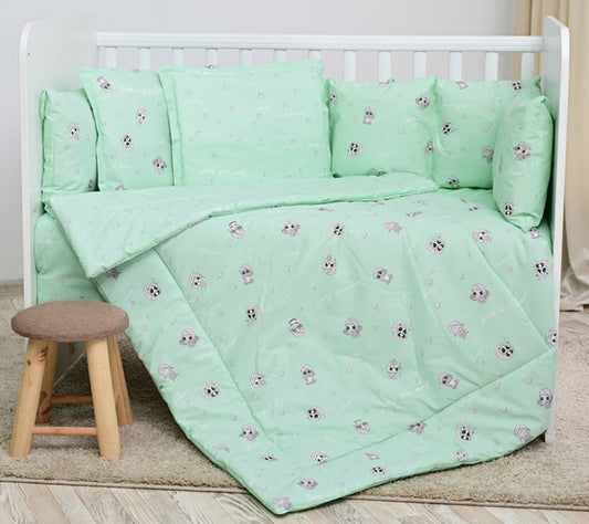 Conjunto textil de cama Lorelli Ranforce Lily Friends Green