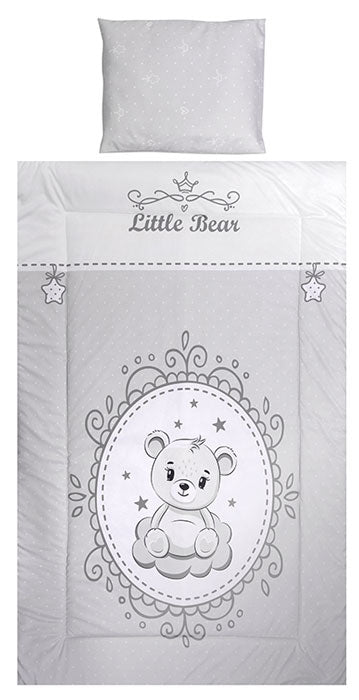 Conjunto textil de cama 3pç Lorelli Cosy Ranforce Little Bear Grey