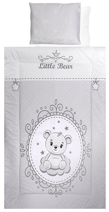 Conjunto textil de cama 4pç Lorelli Ranforce Little Bear Grey