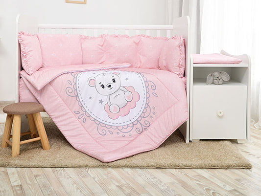 Conjunto textil de cama Lorelli Ranforce Little Bear Pink