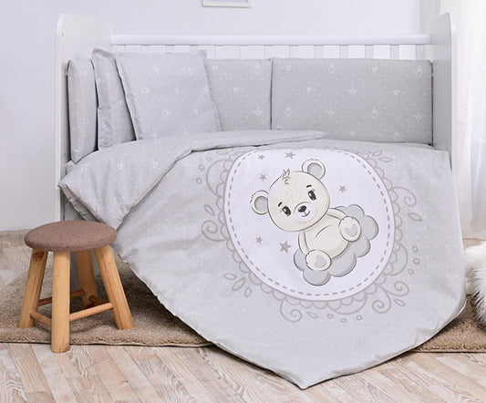 Conjunto textil de cama 5pç Lorelli Smile Bear Gray