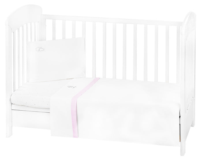 Conjunto jogo de cama bordado 3pçs 60x120cm Kikka Boo Dream Big Rosa